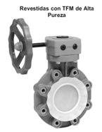 Válvula Mariposa Revestida Con FTM  De Alta Pureza CPVC