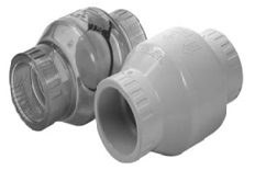 Valvula De Retencion De Columpio y Resorte PVC Blanco/ PVC Transparente